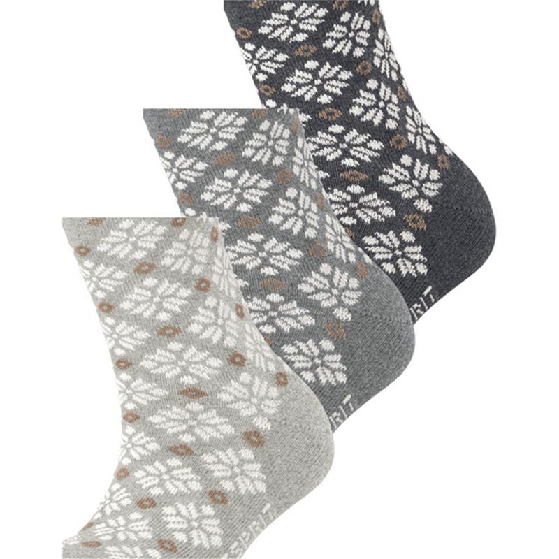 Ženske čarape Esprit Norwegian 3-Pack Women SO sort