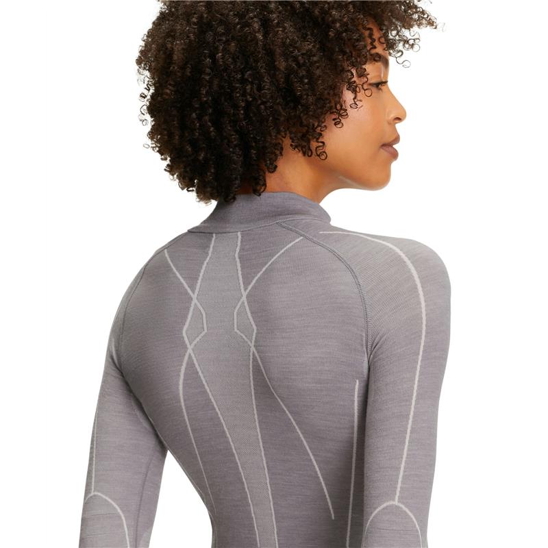 Ženska majica FALKE WT Zip Shirt Regular w grey-heather