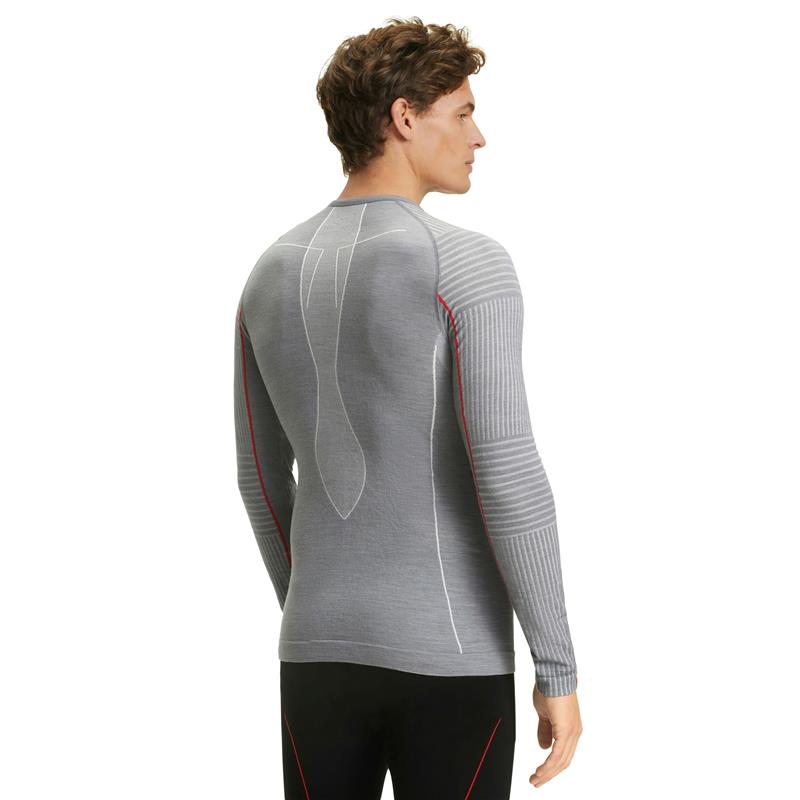 Muška majica FALKE WT LS Shirt Regular m graphite-papaya