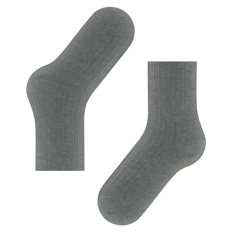 Nogavice FALKE Cotton Rib Women Socks light greymel.
