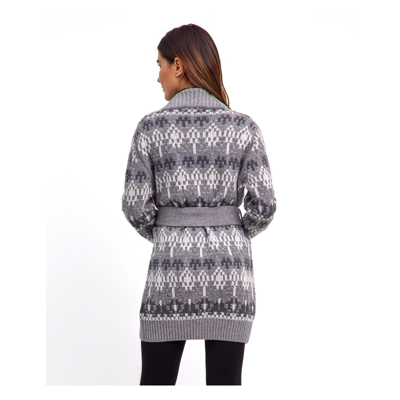 Ženska jopa SEL Jacquard Long Cardigan w Moškagrey mel