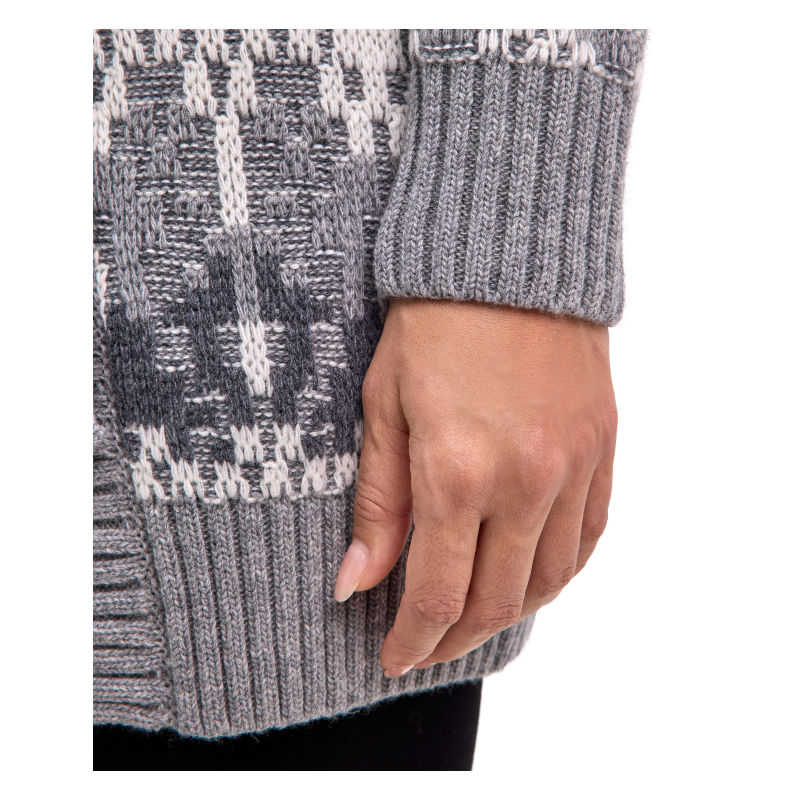 Ženska jopa SEL Jacquard Long Cardigan w Moškagrey mel