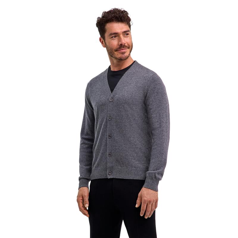 Moška jopa FALKE Pure Cashmere Cardigan dark grey -heather