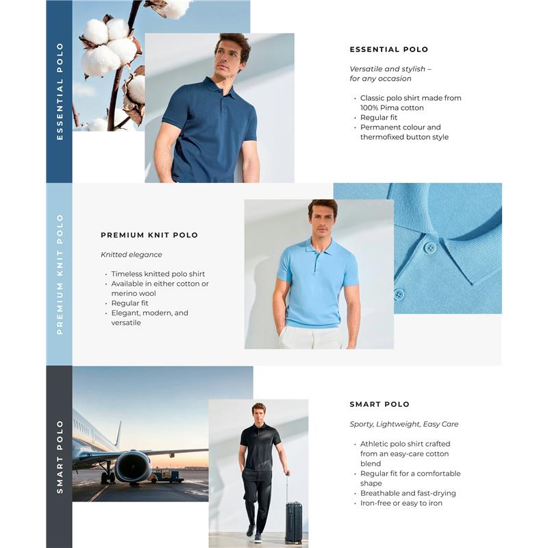 Moška polo majica FALKE Pure Cotton Polo Shirt night sky