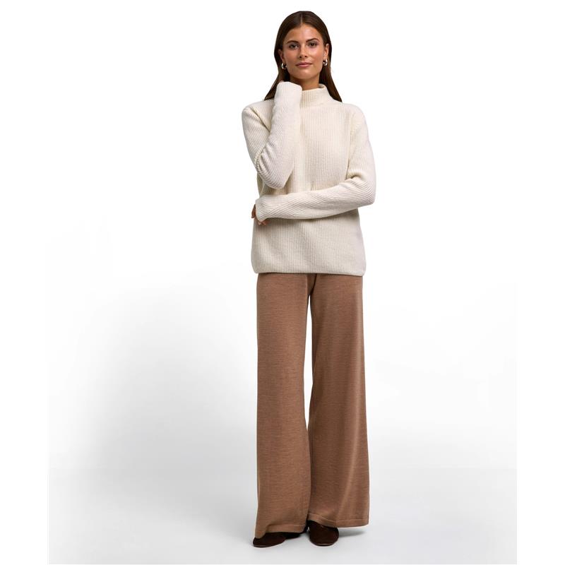 Ženski pulover SEL Ribbed Lambswool Mock Neck w off-white