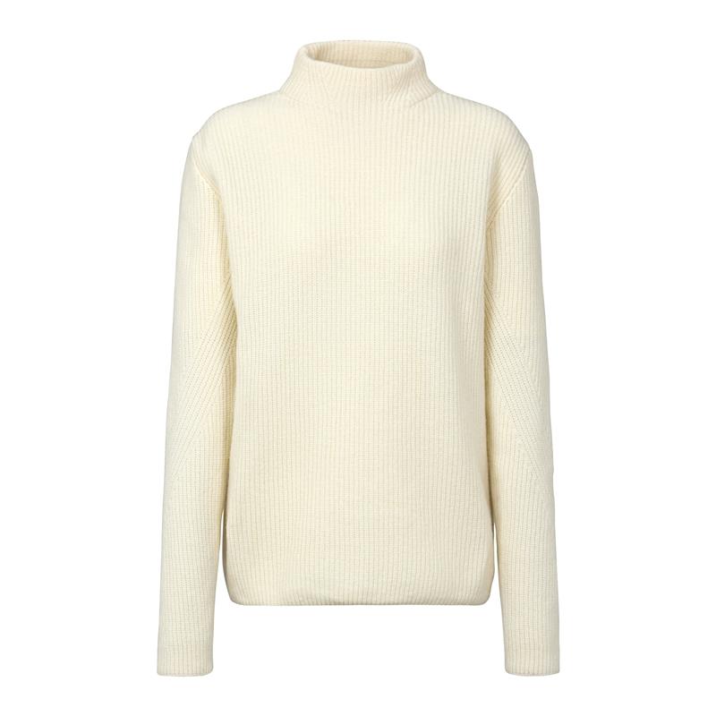 Ženski pulover SEL Ribbed Lambswool Mock Neck w off-white