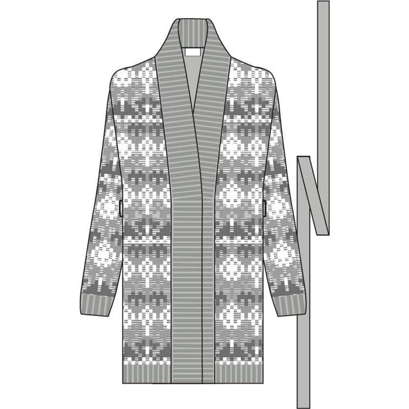 Ženska jopa SEL Jacquard Long Cardigan w Moškagrey mel