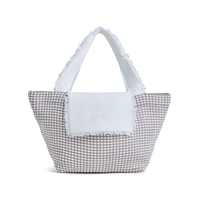 Torba SEL Striped Cotton Shopper w off-white