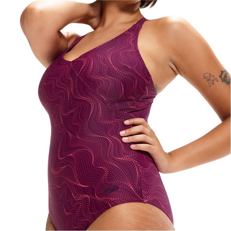 Ženske kupaće gaće LEXI 1PC RED/PURPLE