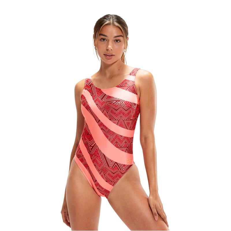 Ženske kupaće gaće ALV DEEP UBK 1PC ORANGE/RE