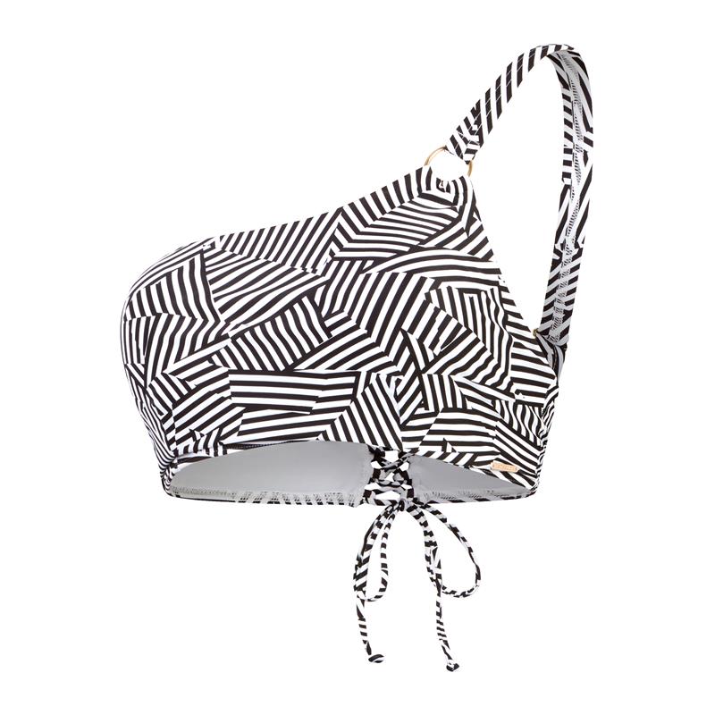 Ženski gornji dio kupaćica SPDSCU ASYMTRC PRNT BKNITP BLACK/W