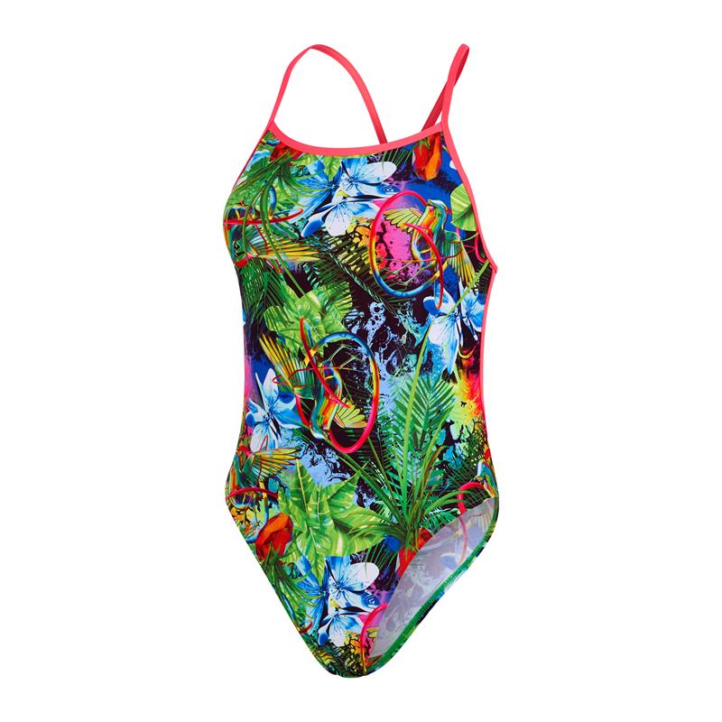 Ženske kupaće gaće ALV V-BACK 1PC GREEN/BLUE