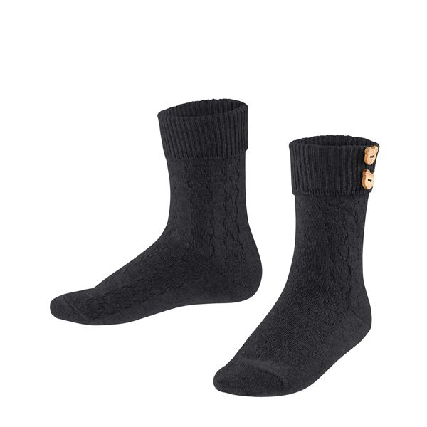 Dječje čarape FALKE Cable Button SO dark navy