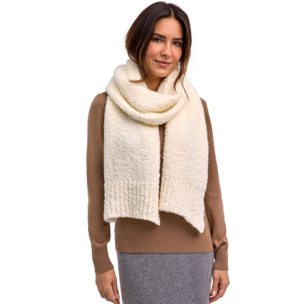 Šal SEL Bouclé Scarf w woolwhite