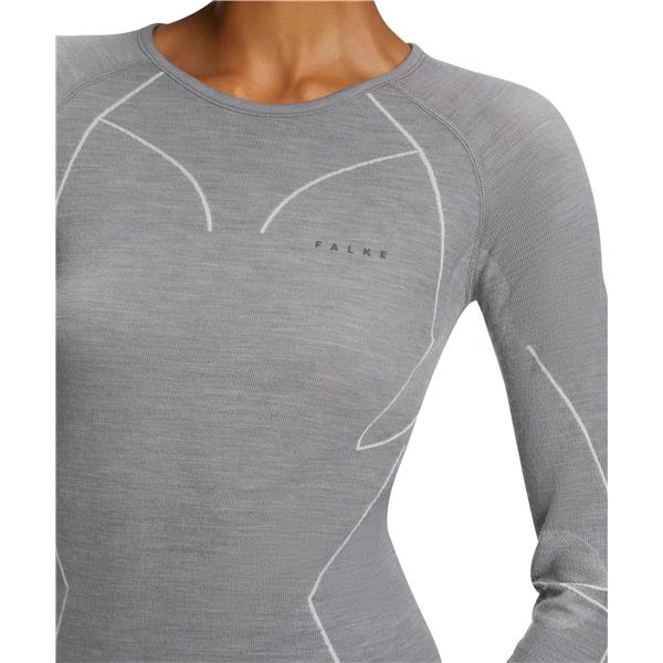 Ženska majica FALKE WT Longsleeved Shirt Regular w grey-heat