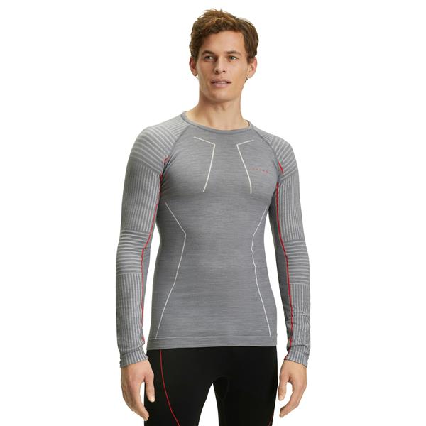 Muška majica FALKE WT LS Shirt Regular m graphite-papaya