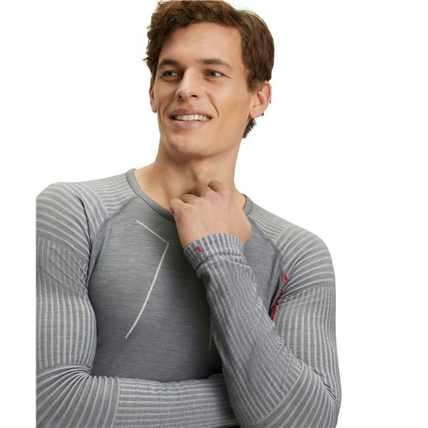 Muška majica FALKE WT LS Shirt Regular m graphite-papaya