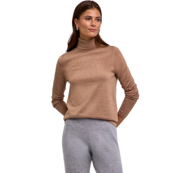 Ženski pulover FAV Merino X-Fine Roll Neck w camel