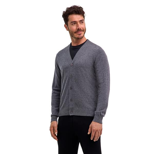 Moška jopa FALKE Pure Cashmere Cardigan dark grey -heather