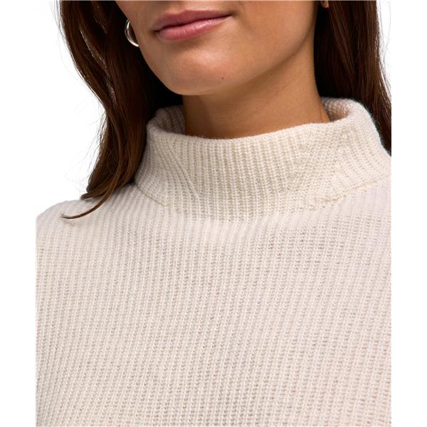 Ženski pulover SEL Ribbed Lambswool Mock Neck w off-white