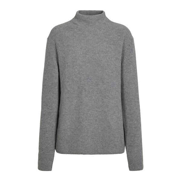 Ženski pulover SEL Ribbed Lambswool Mock Neck w Moškagrey me