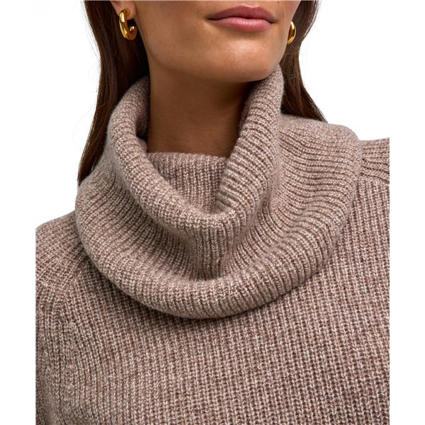 Ženska haljina SEL Ribbed Lambswool Dress w sand