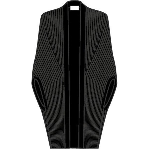 Ženski plašč SEL Ribbed Lambswool Cape w black