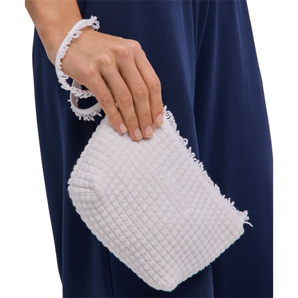 Torba SEL Striped Cotton Pouch Bag w off-white