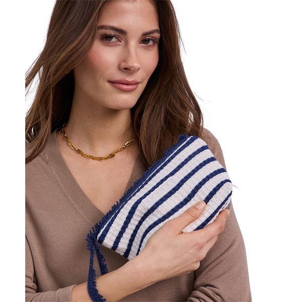 Torba SEL Striped Cotton Pouch Bag w dark blue