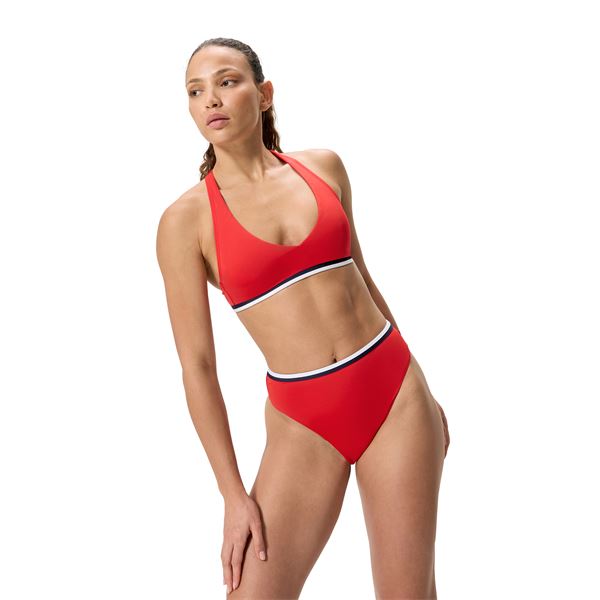 Ženski sp.del kopalk HIGH WAIST BIKINI BOTTOM RED/WHT