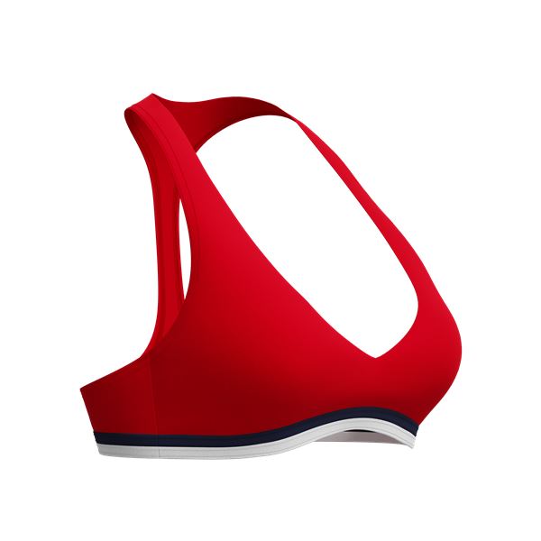 Ženski zg.del kopalk RACERBACK BIKINI TOP RED/WHT