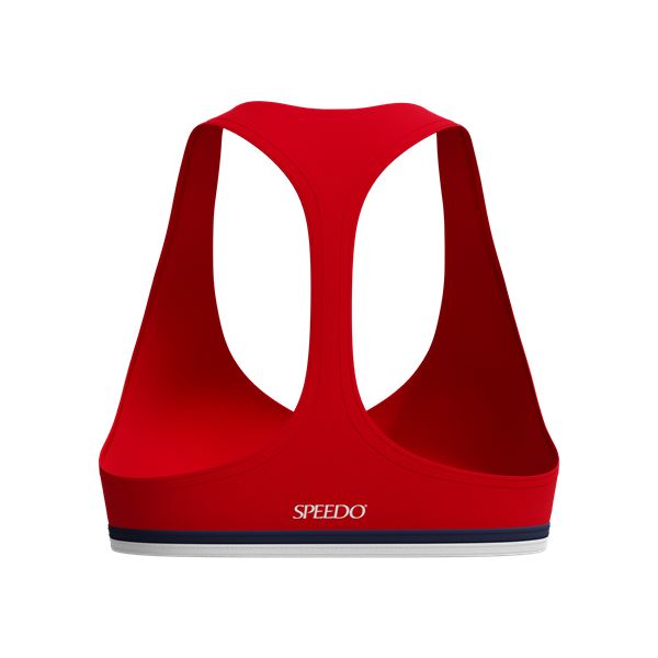 Ženski zg.del kopalk RACERBACK BIKINI TOP RED/WHT