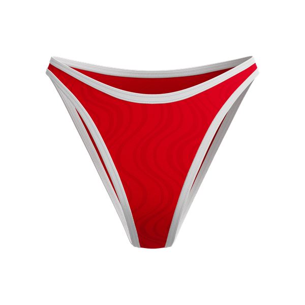 Ženski sp.del kopalk TEXTURE SCOOP BIKINI BOTTOM RED/WHT