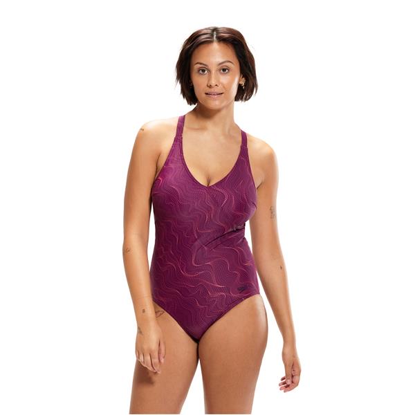 Ženske kupaće gaće LEXI 1PC RED/PURPLE