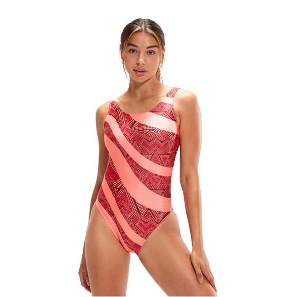 Ženske kupaće gaće ALV DEEP UBK 1PC ORANGE/RE