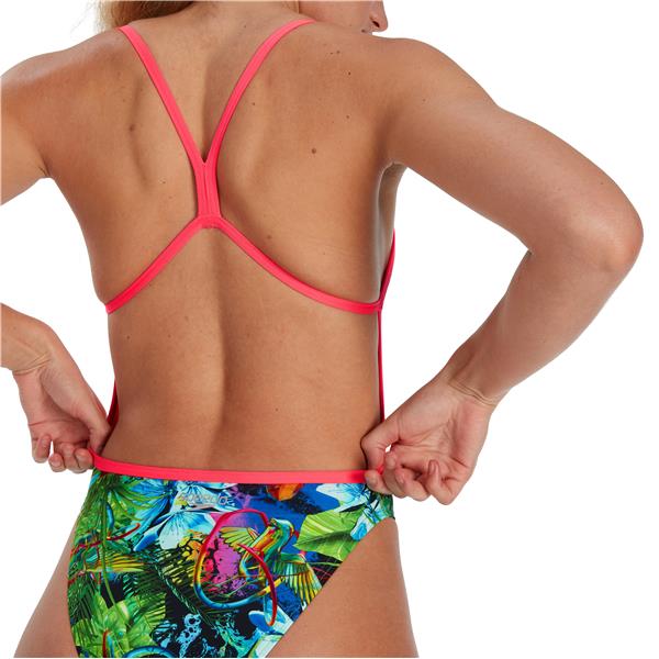 Ženske kupaće gaće ALV V-BACK 1PC GREEN/BLUE